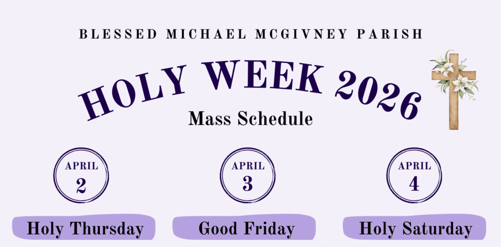 Holy Week Schedule